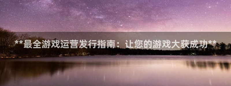 新航娱乐的创始人是谁：**最全游戏运营发行指南：让您的游戏大获成功**